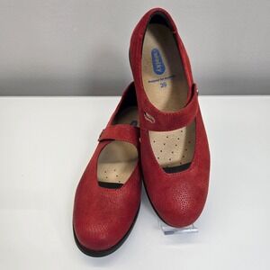 Wolky Mary Jane Comfort Shoes 39 US 8 Red Snake Print Leather Teacher Nurse Work